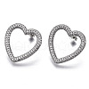 Brass Micro Pave Clear Cubic Zirconia Stud Earrings EJEW-T046-012P-NF-1