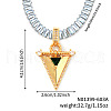 Elegant Brass Pave Green Cubic Zirconia Triangle Pendant Necklaces TK2865-5-1