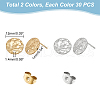 Unicraftale 60Pcs 2 Colors 304 Stainless Steel Stud Earring Findings STAS-UN0043-25-4