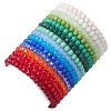 15Pcs 15 Colors Faceted Rondelle Imitation Jade Glass Beaded Stretch Bracelet Sets BJEW-JB10790-5