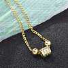 Brass Micro Pave Clear Cubic Zirconia Link Bracelets for Women BJEW-C083-03G-3