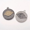 Brass Micro Pave Cubic Zirconia Pendants ZIRC-L061-17-1