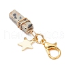 Wire Wrapped Rectangle Natural Gemtsone Pendant Decorations HJEW-JM03354-01-5