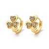 Clover Brass Hoop Earrings EJEW-S256-05G-4