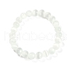 Dyed Natural Selenite Round Beaded Stretch Bracelets for Women G-U005-02J-4