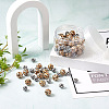 Biyun 100Pcs 2 Patterns Printed Natural Wooden Beads WOOD-BY0001-01-6