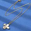 Brass Micro Pave Cubic Zirconia Plastic Imitation Shell Pendant Neckalces NJEW-C076-09G-2