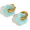 Flower Stainless Steel Acrylic Hoop Earrings FS-WGEB331-09-2