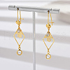 Fashionable Brass Rhombus withHamsa Hand Tassel Hoop Earrings FQ0879-2