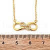 925 Sterling Silver Micro Pave Clear Micro Pave Cubic Zirconia Double Infinity Pendant Necklaces for Women NJEW-D315-03G-6