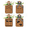 Wooden Pendant Decoration HJEW-WH0074-023-1