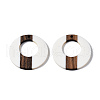Opaque Resin & Walnut Wood Pendants RESI-T035-23-2
