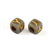Plating Acrylic Beads OACR-N140-01G-Y-2