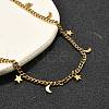 304 Stainless Steel Twisted Chain Necklaces with Moon Star Charm Tassel NJEW-R023-05G-3