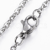 304 Stainless Steel Cable Chain Necklaces X-NJEW-K090-01P-2
