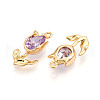 Brass Micro Pave Cubic Zirconia Pendants KK-N262-115A-G-2