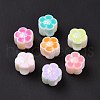UV Plating Rainbow Iridescent Acrylic European Beads X-SACR-E009-40-2