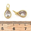 Brass Micro Pave Cubic Zirconia Charms KK-C092-09G-3
