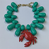 Red Crab Pendant Resin Teardrop Beaded Necklaces for Women FS-WG1665D-02-2