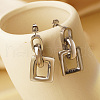Stylish Stainless Steel Irregular Rectangle Dangle Stud Earrings BP9189-2