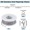 SUNNYCLUE 10M 304 Stainless Steel Paperclip Chains FIND-SC0012-54-2