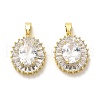 Brass Micro Pave Cubic Zirconia Pendants KK-K355-52G-1