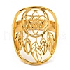 Adjustable 304 Stainless Steel Woven Web/Net with Feather Ring RJEW-F149-05G-2