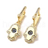 Brass Cubic Zirconia Hoop Earrings KK-H433-58G-1