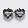 Brass Micro Pave Cubic Zirconia Charms ZIRC-G132-64B-1