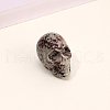 Natural Dendritic Jasper Skull Figurine Display Decorations G-PW0007-061E-1