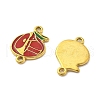 304 Stainless Steel Dark Red Enamel Fruit Connector Charms STAS-D369-03G-2