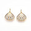 Brass Micro Pave Cubic Zirconia Pendants ZIRC-T016-13-1