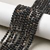 Natural Black Tourmaline Beads Strands G-Q031-A01-4mm-1