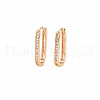 Clear Cubic Zirconia Oval Hoop Earrings KK-S364-280-1