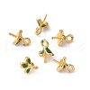 Brass Enamel Eye Pin Peg Bails KK-K399-07A-G-1