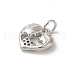 Valentine's Day Rack Plating Brass Clear Cubic Zirconia Pendants KK-Z056-12P-2
