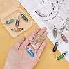   10Pcs 10 Style Natural & Synthetic Gemstone Double Terminated Pointed Pendants G-PH0019-16-5