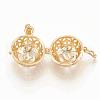 Rack Plating Brass Cage Pendants KK-S751-012KC-3