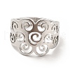 201 Stainless Steel Cloud Adjustable Ring for Women RJEW-F131-01P-2