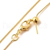0.5mm Rack Plating Brass Box Chain Adjustable Slider Necklaces for Women Men MAK-L044-10G-2