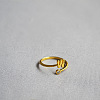Brass Micro Pave Clear Cubic Zirconia Cuff Rings for Women WG54647-22-1