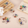 Fashewelry 6Pcs 3 Styles 7 Chakra Natural Mixed Gemstone Chip Bigs Pendants FIND-FW0001-36-6