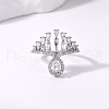 Brass Micro Pave Cubic Zirconia Finger Rings for Women LK0188-8-3
