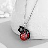 Alloy Rhinestone Black Cat Pendant Necklaces for Women FS-WG73583-01-1