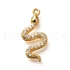 Brass Micro Pave Cubic Zirconia Pendants KK-K294-17G-02-1