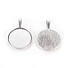 Tibetan Style Alloy Pendant Cabochon Settings X-TIBEP-20474-AS-FF-2