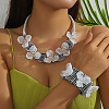 Flower Alloy & Aluminium & Resin Pendant Necklace & Cuff Bangle FS-WG80D75-07-1