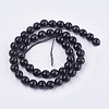 Natural Black Onyx Round Beads Strand X-G-L084-8mm-20-2