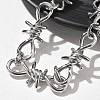 304 Stainless Steel Barb Wire Link Chain Necklaces for Women Men NJEW-A043-04P-2