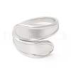 Non-Tarnish 304 Stainless Steel Teardrop Open Cuff Ring for Women RJEW-K245-37P-1